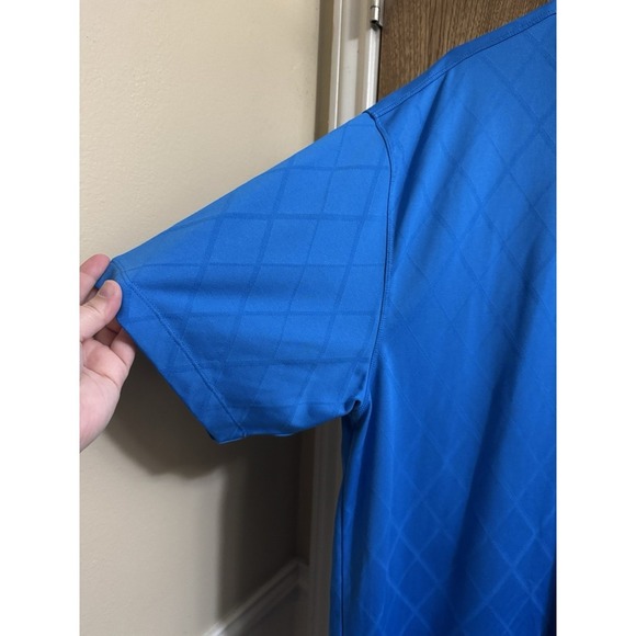 Nike Golf Polo Shirt Mens Size Extra Large XXL Short Sleeve Diamond Pattern Blue - Picture 3 of 7